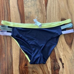 Navy Bikini Bottom with Multicolor Straps 2 pieces